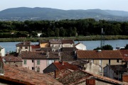 VIEW OF THE RHONE AND LA VOULTE HOUSES