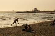 ST KILDA BEACH AT DUSK