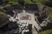 VIEW DOW OF NEOLITHIS SITE AT SKARA  BRAE