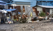 RUBBISH PICKERS IN SLUMS OF MEDAN