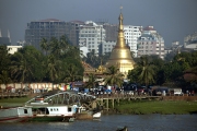 VIEW OF YANGON BY THE RIVER